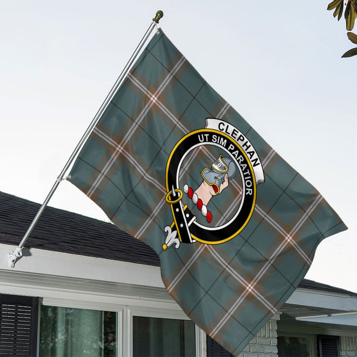 Cleland Weathered Clan Badge Tartan House Flag