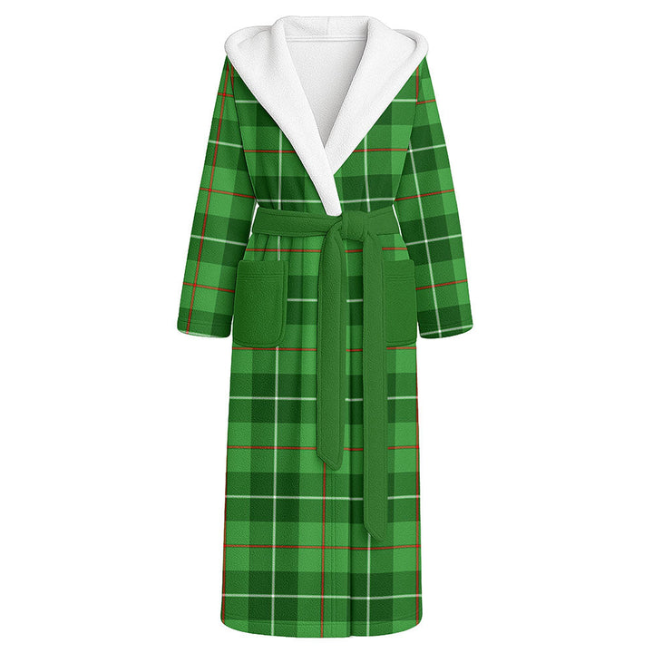 Clephan (or Clephane) Clan Badge Tartan Flannel Hooded Bathrobe