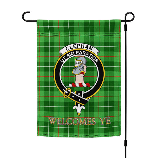 Clephan (or Clephane) Clan Badge Tartan Garden Flag