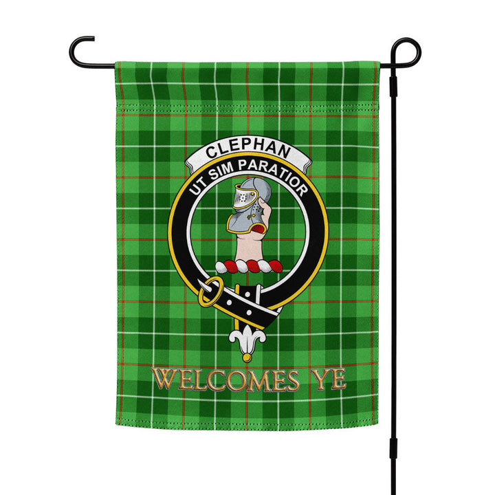 Clephan (or Clephane) Clan Badge Tartan Garden Flag