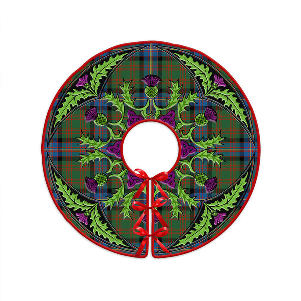 Cochrane (Cochran) Ancient Clan Badge Tartan Christmas Tree Skirt Scottish Thistle Design