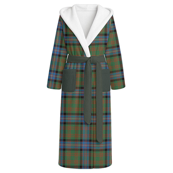 Cochrane (Cochran) Ancient Clan Badge Tartan Flannel Hooded Bathrobe