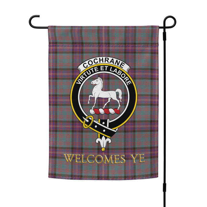 Cochrane (Cochran) Weathered Clan Badge Tartan Garden Flag