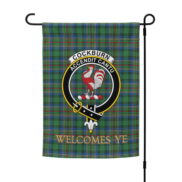 Cockburn (Coburn) Modern Clan Badge Tartan Garden Flag