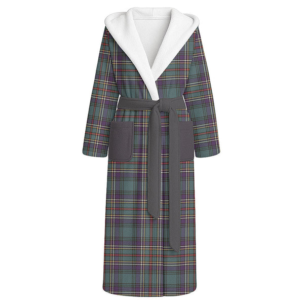 Cockburn (Coburn) Weathered Clan Badge Tartan Flannel Hooded Bathrobe