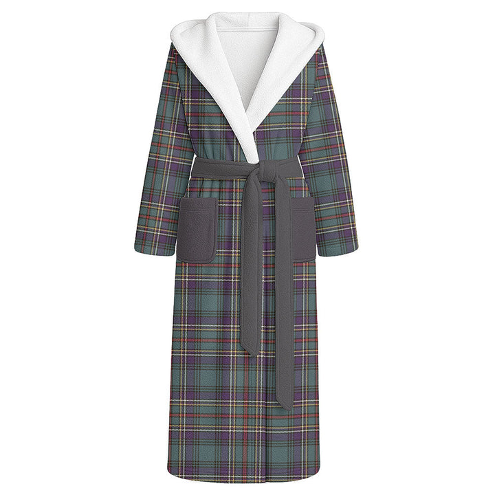 Cockburn (Coburn) Weathered Clan Badge Tartan Flannel Hooded Bathrobe