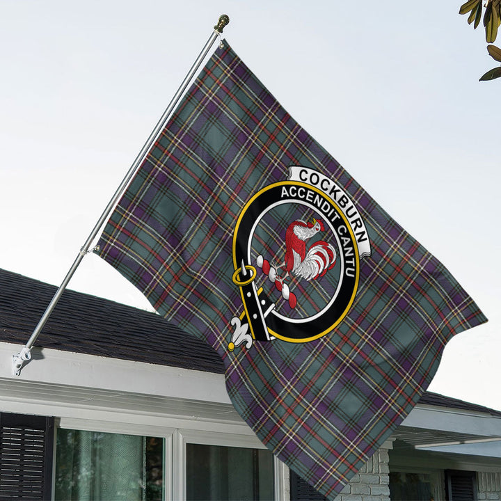 Cockburn (Coburn) Weathered Clan Badge Tartan House Flag
