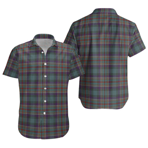 Cockburn (Coburn) Weathered Clan Badge Tartan Short Sleeve Shirt