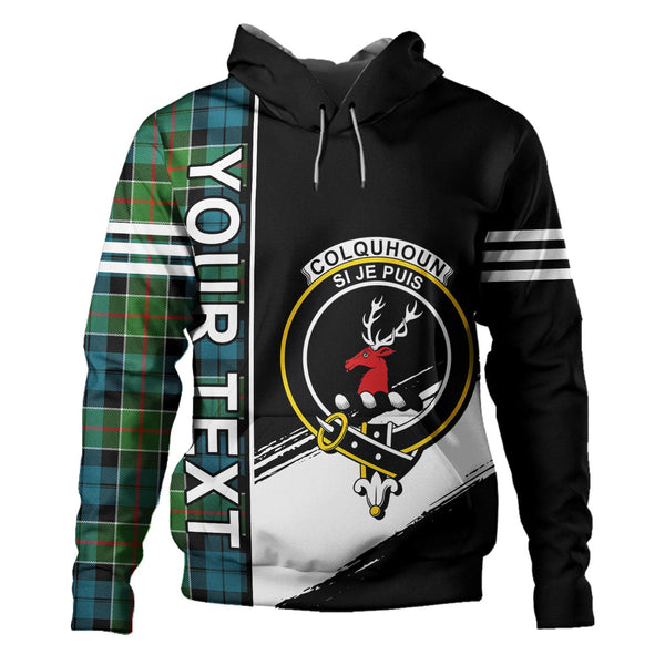 Colquhoun (Cowans) Ancient Clan Badge Tartan Hoodie Quarter Style Personalized