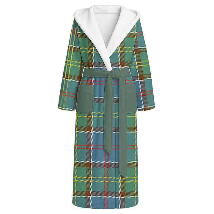 Colville District Clan Badge Tartan Flannel Hooded Bathrobe