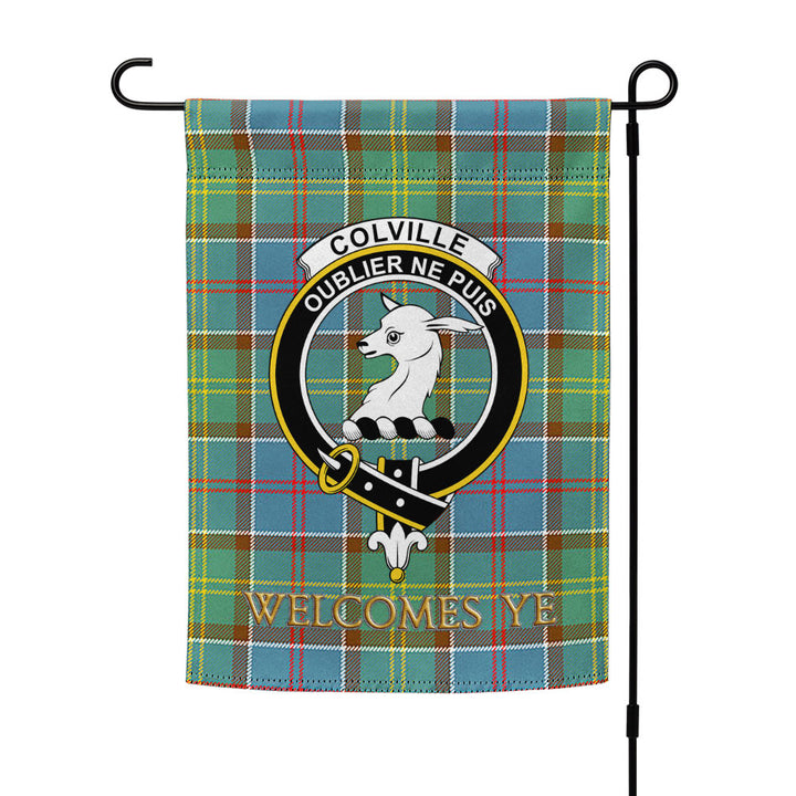 Colville District Clan Badge Tartan Garden Flag