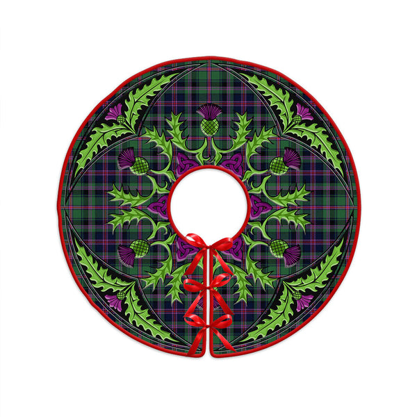 Cooper Modern Clan Badge Tartan Christmas Tree Skirt Scottish Thistle Design