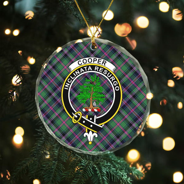 Cooper Modern Clan Badge Tartan Glass Ornament