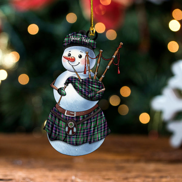 Cooper Modern Clan Badge Tartan Wood Acrylic Ornament Snowman Bagpipe Personalized