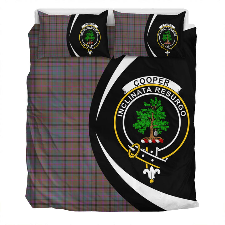 Cooper Weathered Clan Badge Tartan Bedding Set Circle Style