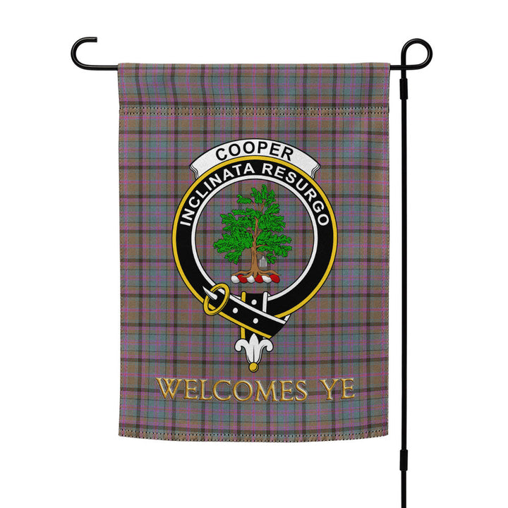 Cooper Weathered Clan Badge Tartan Garden Flag
