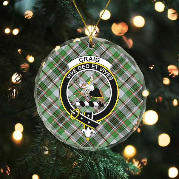 Craig (Craigie) Ancient Clan Badge Tartan Glass Ornament