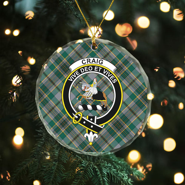 Craig (Craigie) Modern Clan Badge Tartan Glass Ornament
