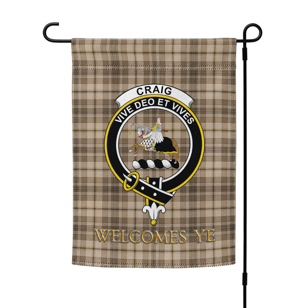Craig (Craigie) Weathered Clan Badge Tartan Garden Flag