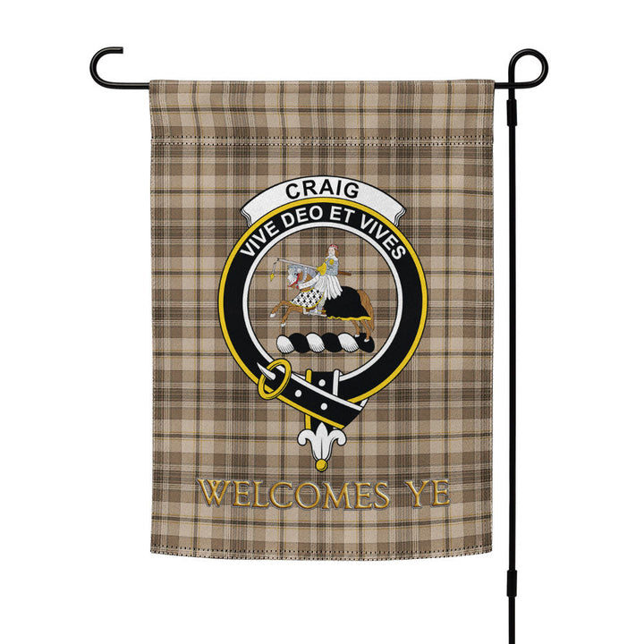 Craig (Craigie) Weathered Clan Badge Tartan Garden Flag