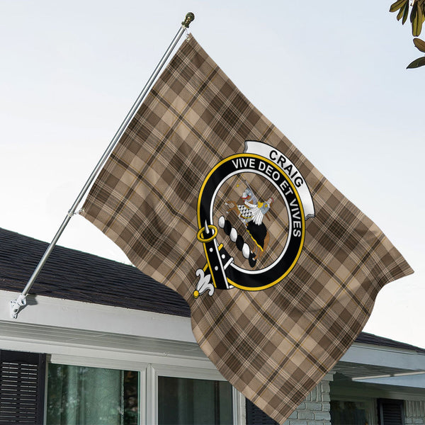 Craig (Craigie) Weathered Clan Badge Tartan House Flag