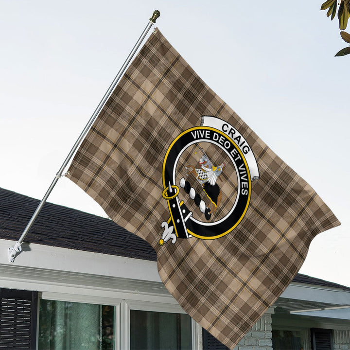 Craig (Craigie) Weathered Clan Badge Tartan House Flag