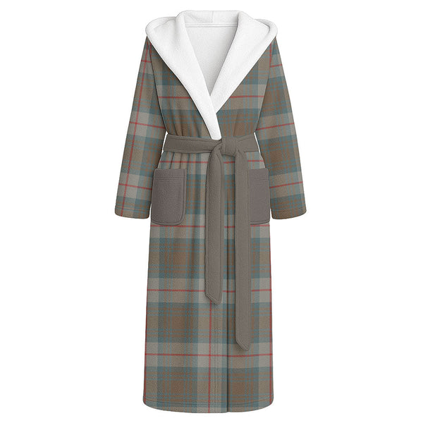Cranston Weathered Clan Badge Tartan Flannel Hooded Bathrobe