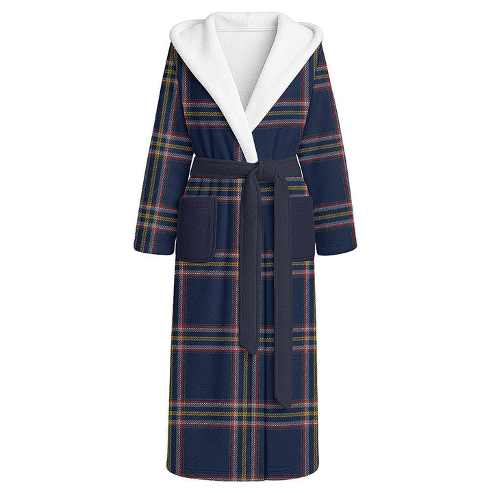 Crichton (Creighton) Modern Clan Badge Tartan Flannel Hooded Bathrobe