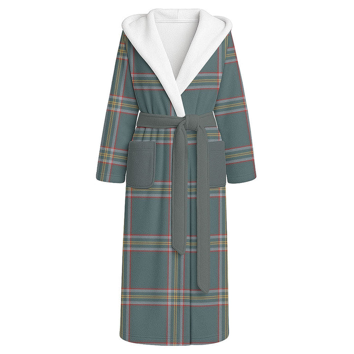 Crichton (Creighton) Weathered Clan Badge Tartan Flannel Hooded Bathrobe
