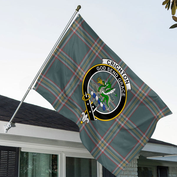 Crichton (Creighton) Weathered Clan Badge Tartan House Flag
