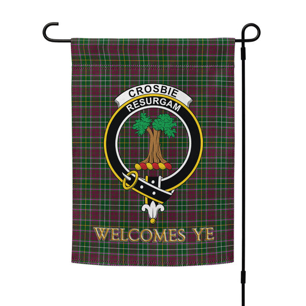 Crosbie Clan Badge Tartan Garden Flag