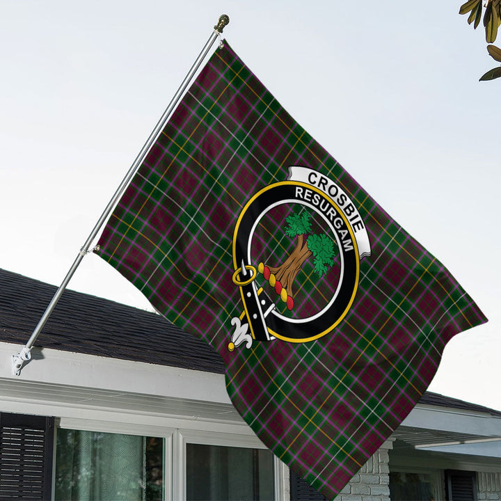 Crosbie Clan Badge Tartan House Flag