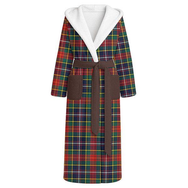 Crozier Modern Clan Badge Tartan Flannel Hooded Bathrobe