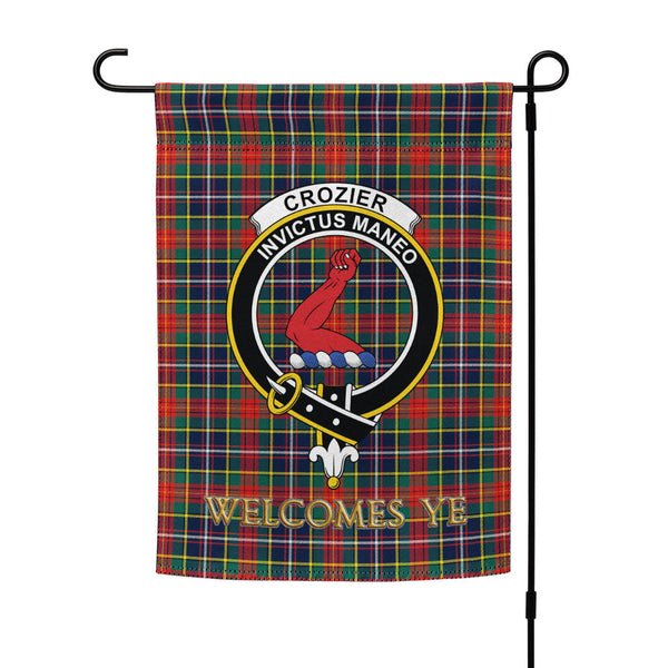 Crozier Modern Clan Badge Tartan Garden Flag