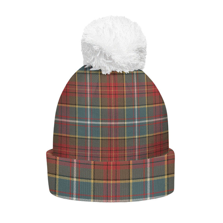 Crozier Weathered Clan Badge Tartan Bobble Beanie Hat