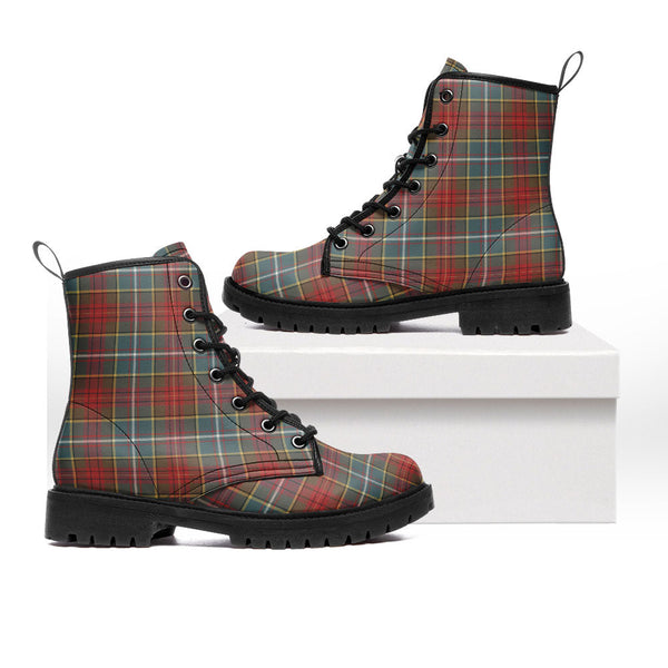 Crozier Weathered Clan Badge Tartan Leather Boots