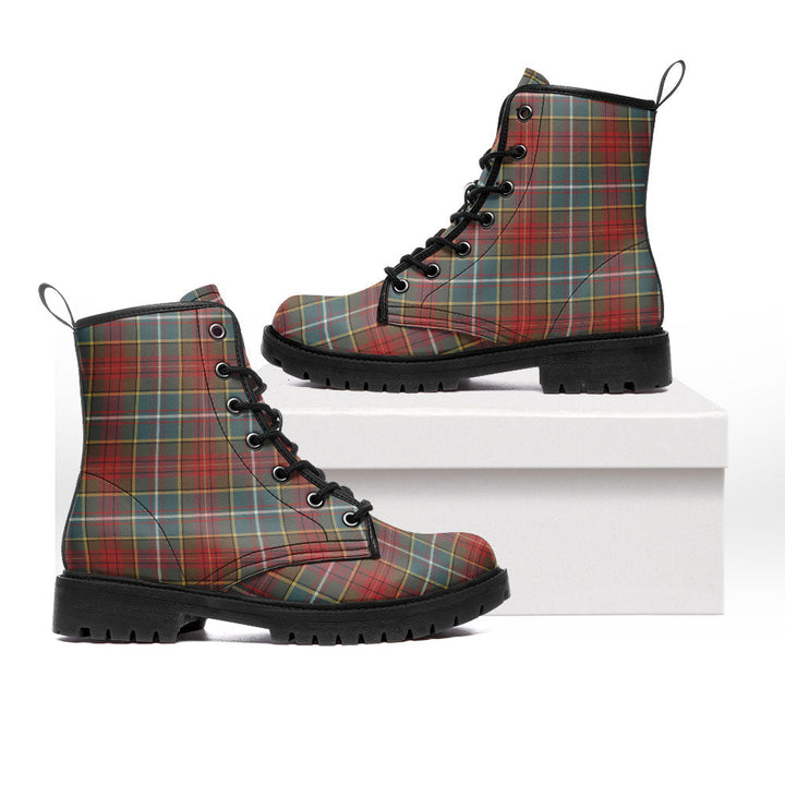 Crozier Weathered Clan Badge Tartan Leather Boots