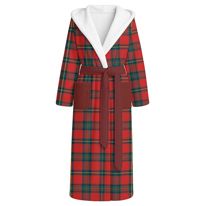 Cruikshank Modern Clan Badge Tartan Flannel Hooded Bathrobe