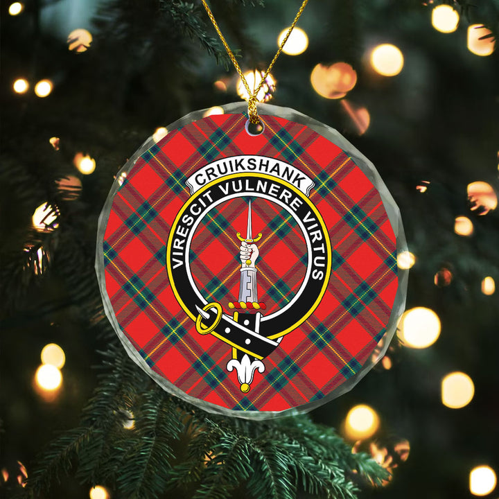 Cruikshank Modern Clan Badge Tartan Glass Ornament