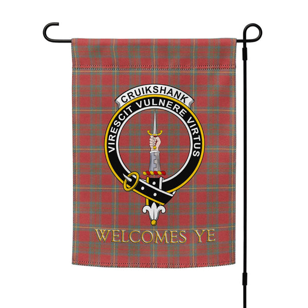 Cruikshank Weathered Clan Badge Tartan Garden Flag