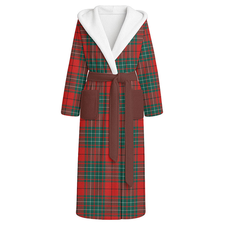 Cumming Modern Clan Badge Tartan Flannel Hooded Bathrobe