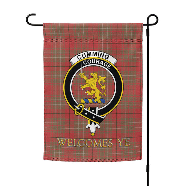 Cumming Weathered Clan Badge Tartan Garden Flag