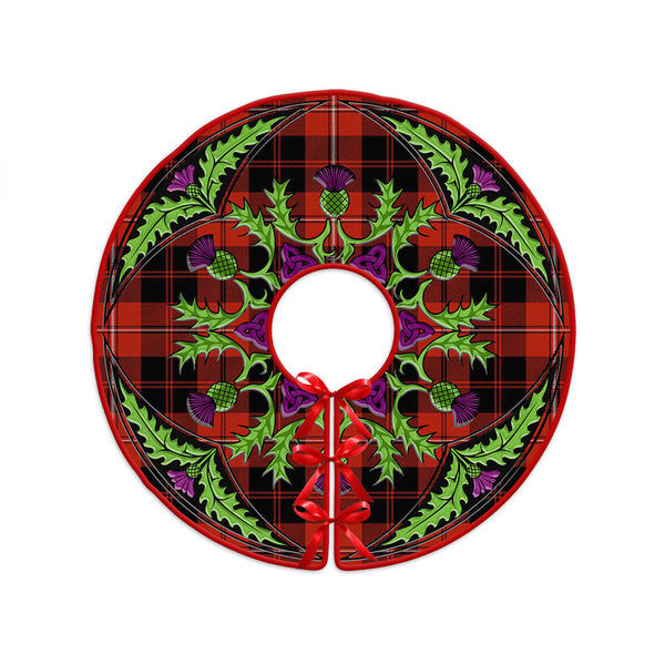 Cunningham Ancient Clan Badge Tartan Christmas Tree Skirt Scottish Thistle Design