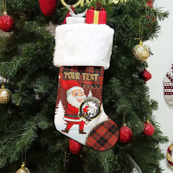 Cunningham Ancient Clan Badge Tartan Christmas Stocking Holiday Blessings Merry Christmas Joy