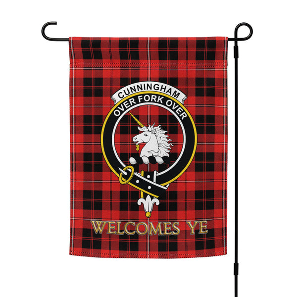 Cunningham Modern Clan Badge Tartan Garden Flag