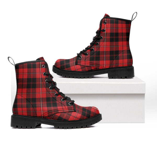 Cunningham Modern Clan Badge Tartan Leather Boots