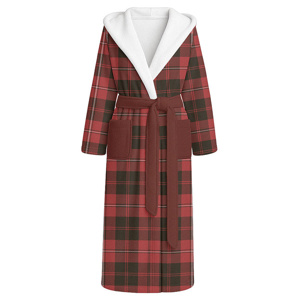 Cunningham Weathered Clan Badge Tartan Flannel Hooded Bathrobe