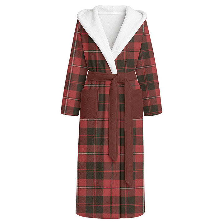Cunningham Weathered Clan Badge Tartan Flannel Hooded Bathrobe