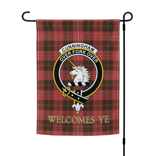 Cunningham Weathered Clan Badge Tartan Garden Flag