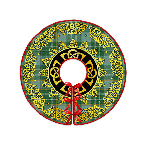 Currie Ancient Clan Badge Tartan Christmas Tree Skirt Golden Celtic Heritage